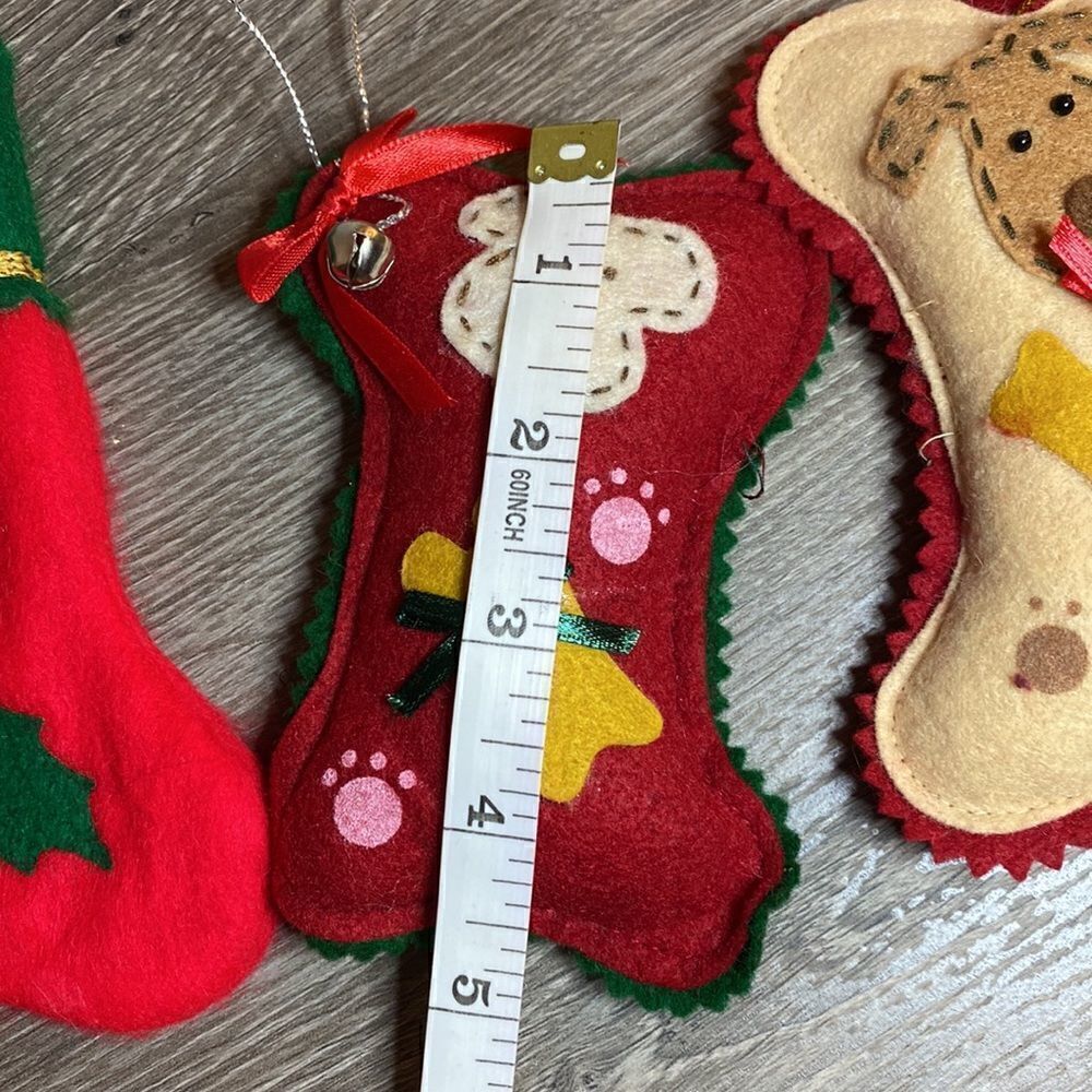 Felt Dog Bone Christmas Stockings - Picture 6 of 7